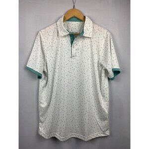 Swannies Mens Golf Polo Shirt Size L White Patterned